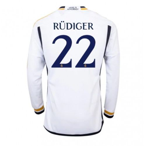 Fotballdrakt Herre Real Madrid Antonio Rudiger #22 Hjemmedrakt 2023-24 Langermet
